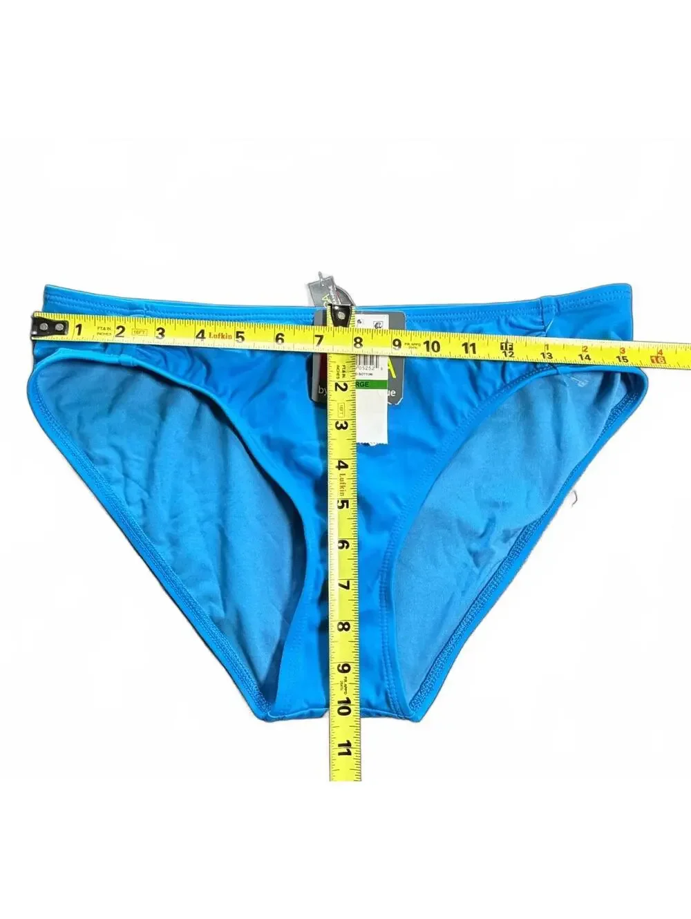 BECCA SKY blue shirred bikini swim bottoms size L NWT